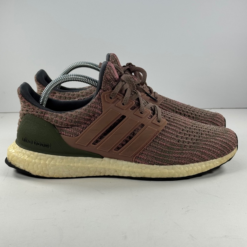 Adidas UltraBoost 4.0 Men's Running Shoes Brown‎ Pink Olive Green Size 9.5